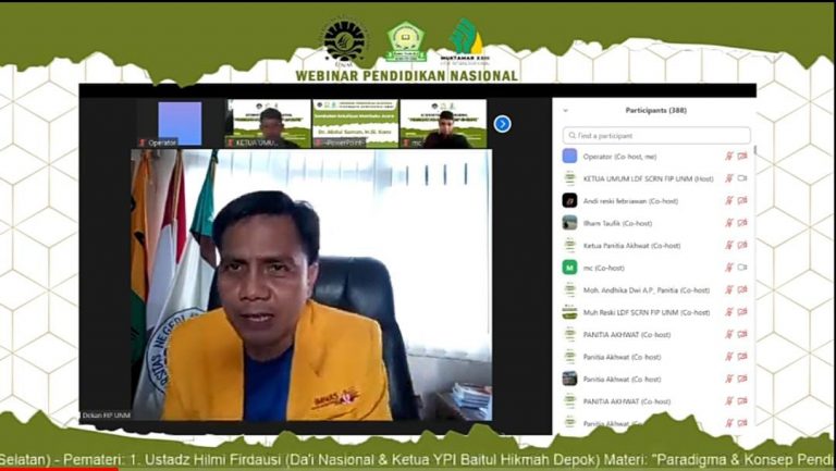 LDF SCRN FIP UNM, Gelar Webinar Pendidikan Nasional Secara Virtual