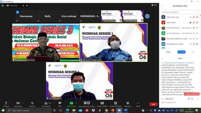 Andi Mansur Sulolipu Hadir Berikan Testimoni Divaksin pada Webinar PERSAKMI Sulsel