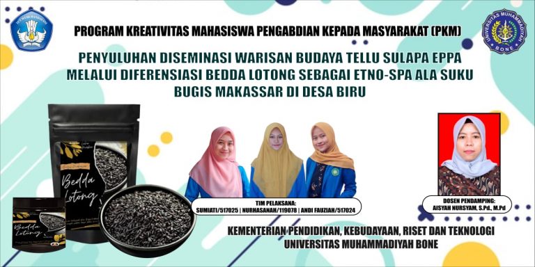 PKM Unim Bone, Diferensiasi Bedda Lotong Sebagai Etno-Spa Suku Bugis Makassar