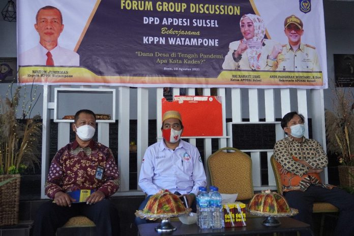 KPPN Watampone kerjasama dengan APDESI Provinsi Sulsel Gelar FGD Dana Desa beberapa waktu yang lalu