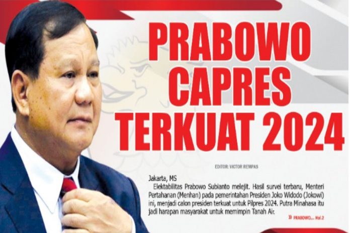 Survey Capres Tekuat 2024, ASI : Prabowo Subianto Sosok Capres Berpotensi