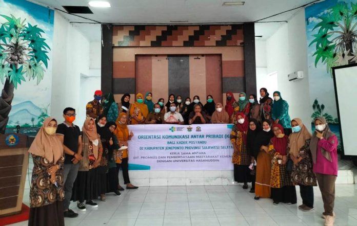 FKM Unhas Fasilitasi Orientasi KAP Kader Kesehatan Kabupaten Jeneponto