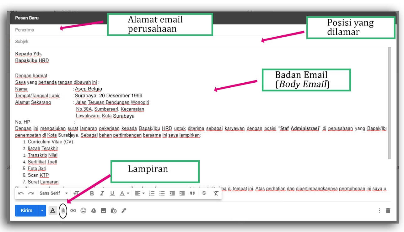 Contoh Cv Lewat Email Riset Contoh Cv Lewat Email Riset