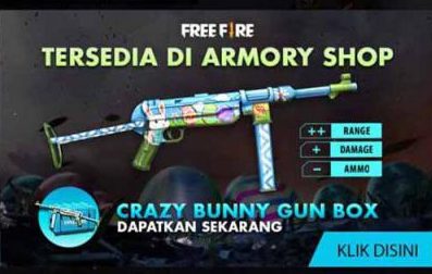 KODE REDEEM FF Rabu 23 Februari, Dapatkan MP40 Crazy Bunny Weapon