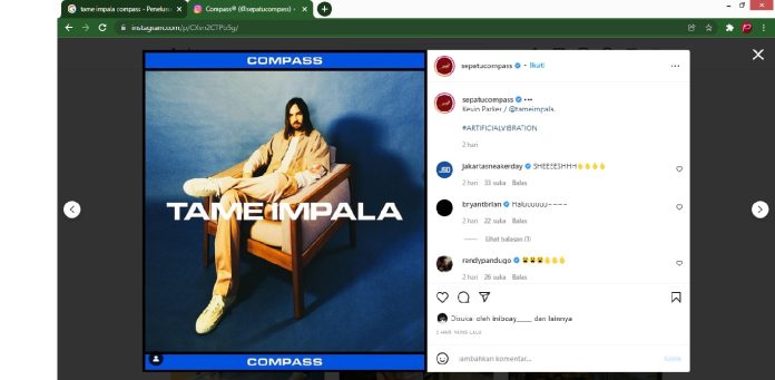 Sepatu Compass Kembali Rilis Sepatu Edisi Band, Kolaborasi Dengan Tame Impala?