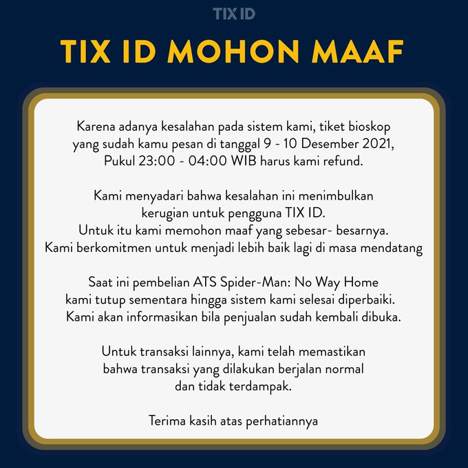 Kesal Pembelian Tiket Pre-Sale Spider-Man: No Way Home Kena Refund Tiba-tiba