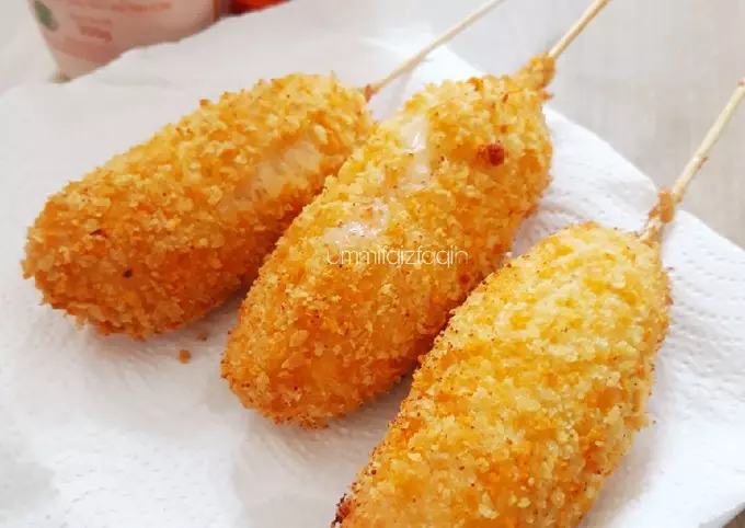 Cara Membuat Corn Dog Mozzarella