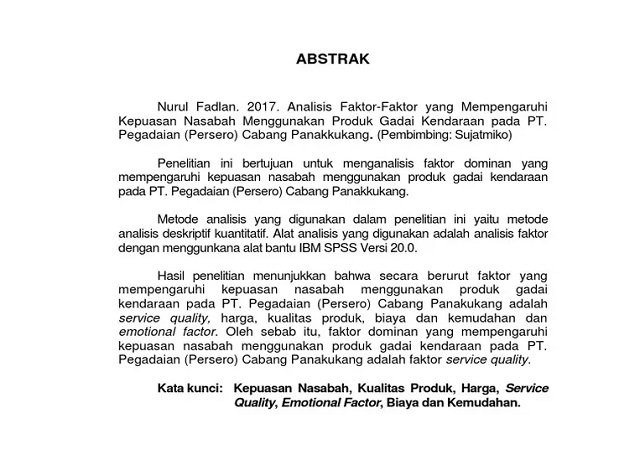 Contoh Penulisan Abstrak, Wajib Diketahui