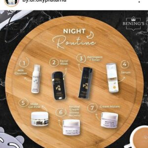 Urutan dan Cara Pemakaian Benings Skincare by dr.Oky Pratama Malam Hari