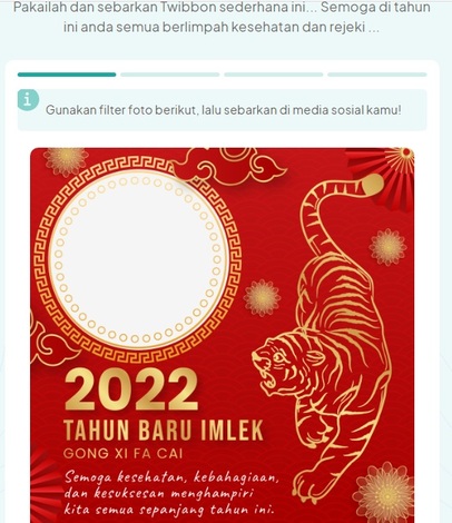 34 Link Twibbon Tahun Baru Imlek 2022 Cocok untuk Foto Profil Media Sosial