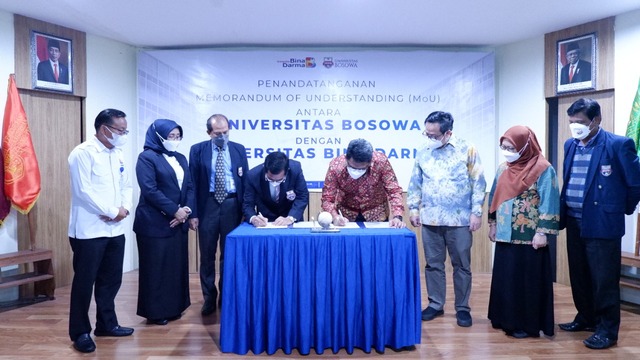 Sah! Unibos dan Universitas Bina Darma Teken MoU