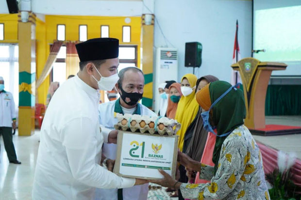 Peringatan HUT ke-21 Baznas Pangkep digelar di ruang pola kantor bupati Pangkep, Jumat (28/1/22).