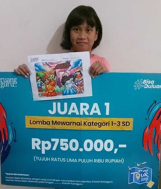 Murid SD Negeri Borong Juara I Lomba Mewarnai