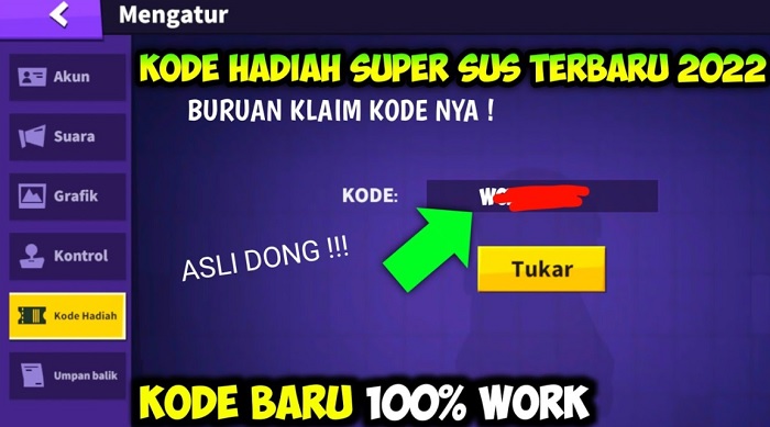 Kode Redeem Super Sus Terbaru, Rabu 28 September 2022