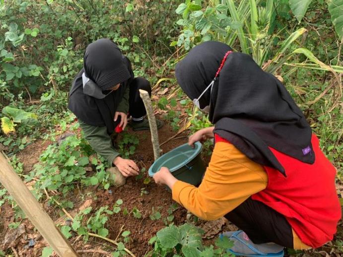 Mahasiswa KKN Tematik Stunting Unhas Posko 4 Laksanakan Gerakan Penanaman Kelor