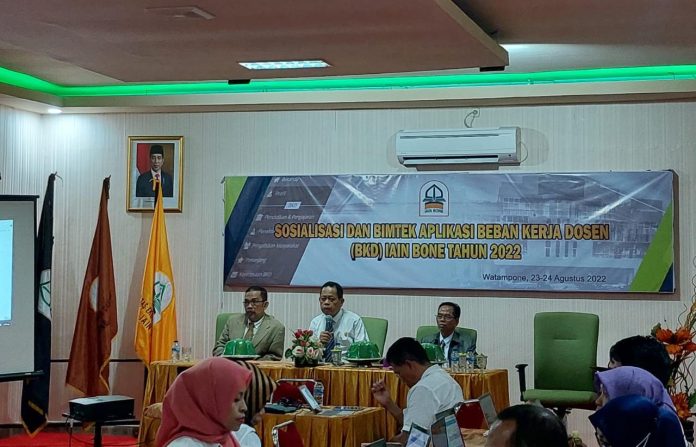 Penerimaan materi berlangsung selama 2 hari, Selasa-Rabu (23-24/8/2022) di Aula LPM IAIN Bone.