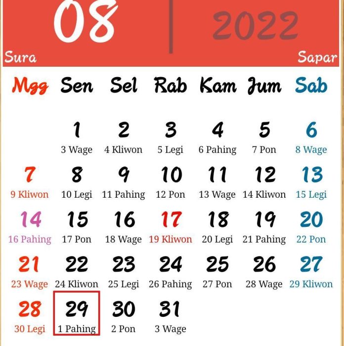 Kalender Jawa September 2022