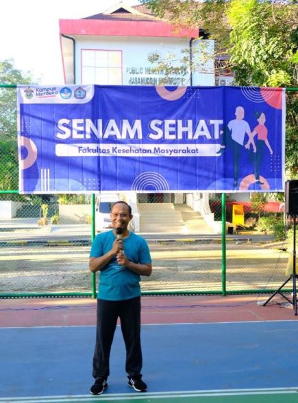 Wakil Rektor Bidang Akademik dan Kemahasiswaan Unhas Launching Senam Sehat FKM Unhas