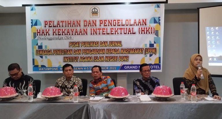 Pusat Publikasi dan Jurnal LPPM IAIN Bone Gelar Pelatihan Pengelolaan HKI