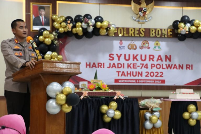 HUT Polwan Ke-74, Polres Bone Gelar Baksos hingga Tasyakuran