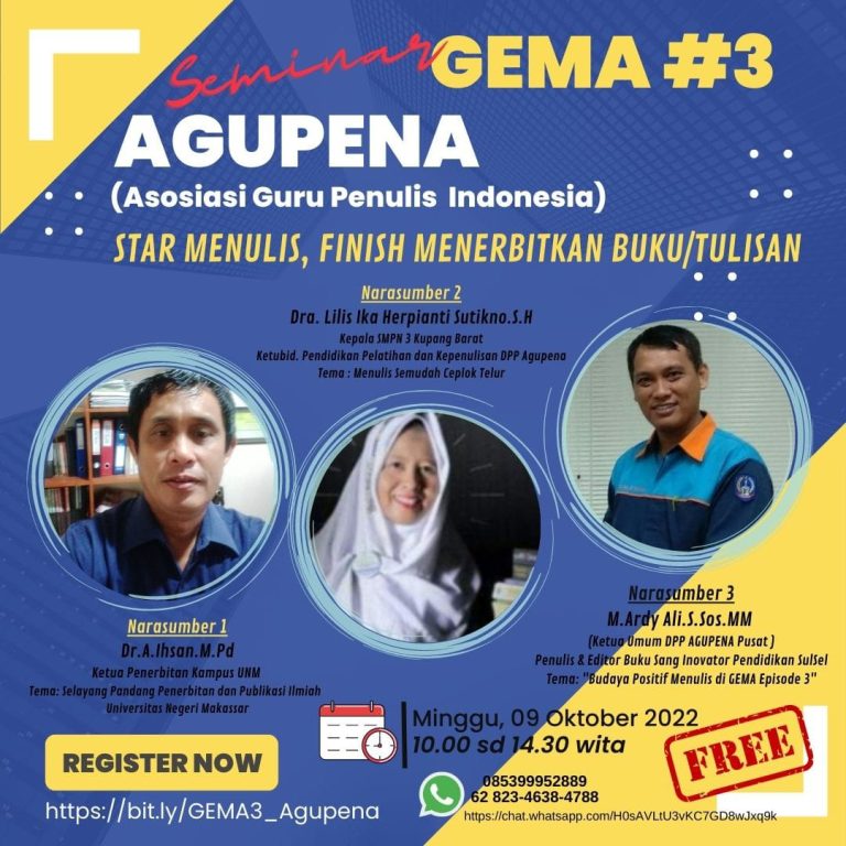 Seminar GEMA AGUPENA Usung Tema Star Menulis, Karya Bakal Terbit di Fajar Pendidikan