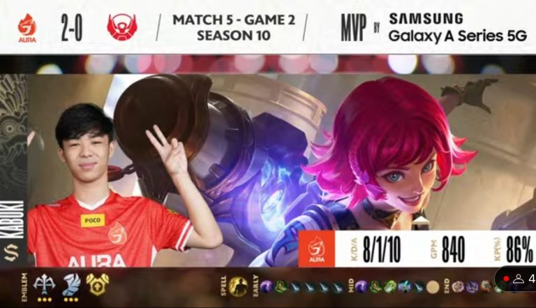 Hasil MPL ID S10 : AURA Fire Menang 2-0 Match Terpanas 33 Menit