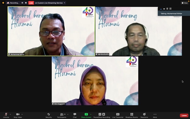 Alumni FKM Unhas yang Kerja di Konsil Tenaga Kesehatan Indonesia Turut Ramaikan Ngobrol Bareng Alumni