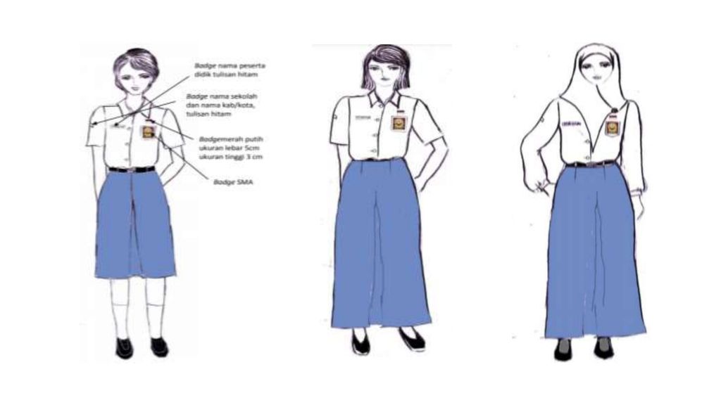 Model seragam nasional SMA perempuan