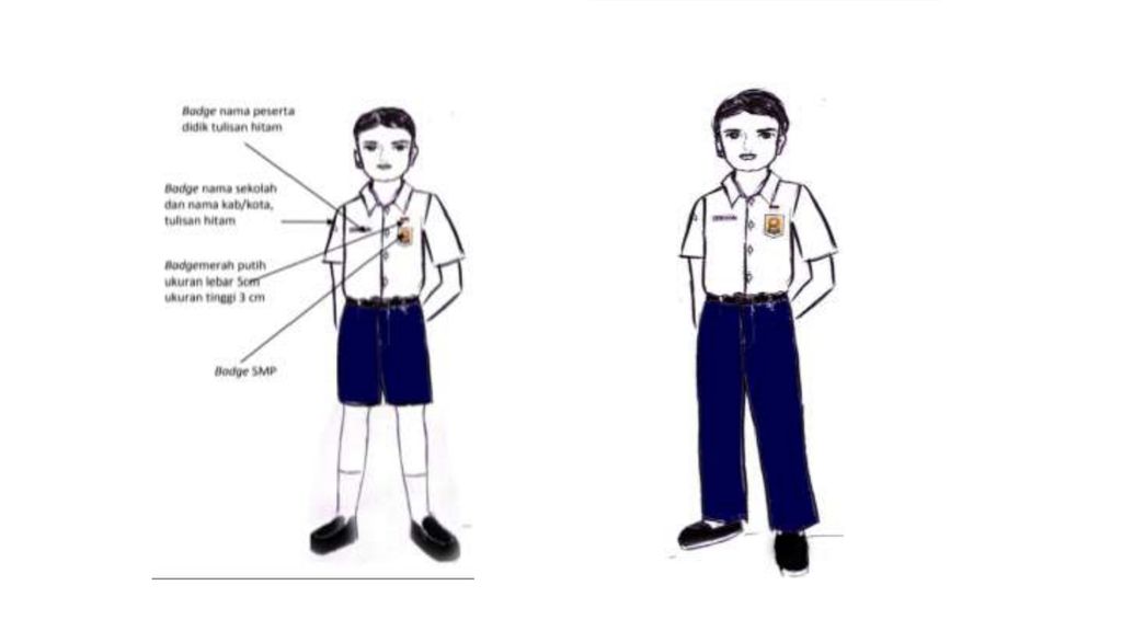 Opsi model seragam SMP nasional Laki-laki