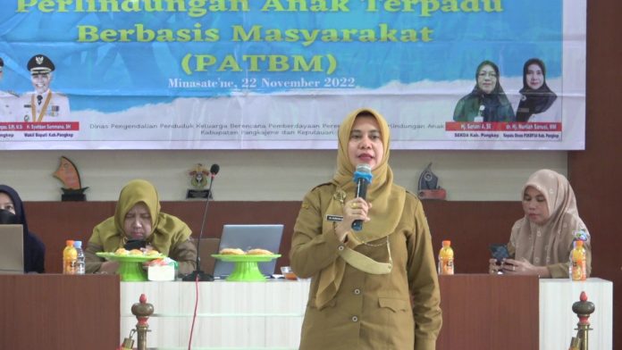 Kadis P2KBP3A Kabupaten Pangkep, Hj Nurlia Sanusi.