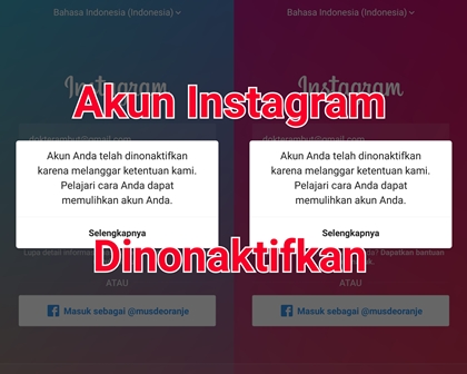 Akun Instagram Ditangguhkan