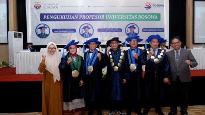 Rektor Unibos Kukuhkan Tiga Profesor