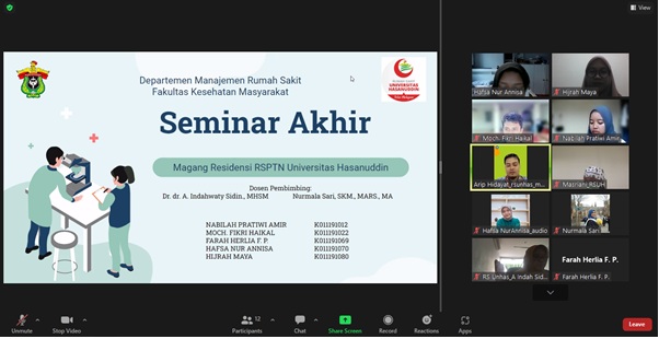 Mahasiswa Departemen Manajemen Rumah Sakit FKM Unhas Laksanakan Seminar RS Universitas Hasanuddin Makassar