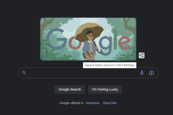 Sapardi Djoko Penulis Terkenal di Google Doodle