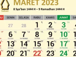 Kalender Jawa Maret 2023