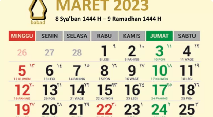 Kalender Jawa Maret 2023