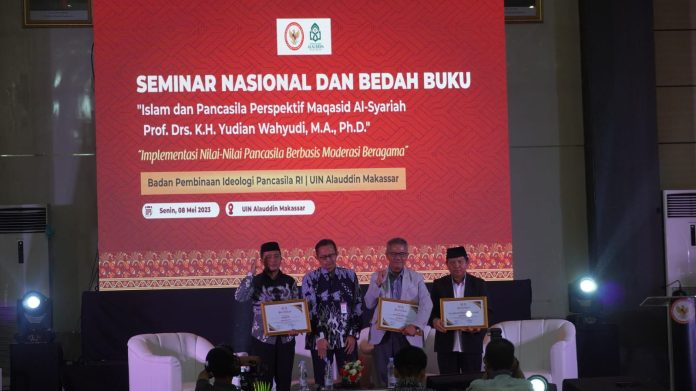 UIN Alauddin Kerja Sama BPIP Gelar Seminar Nasional dan Bedah Buku Islam dan Pancasila Perspektif Maqasid Syariah. [Foto: Humas UIN Alauddin]