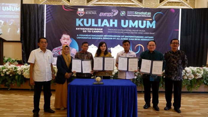 Unibos Gelar MoU Bersama PT. Avris dan BPJS Kesehatan Makassar