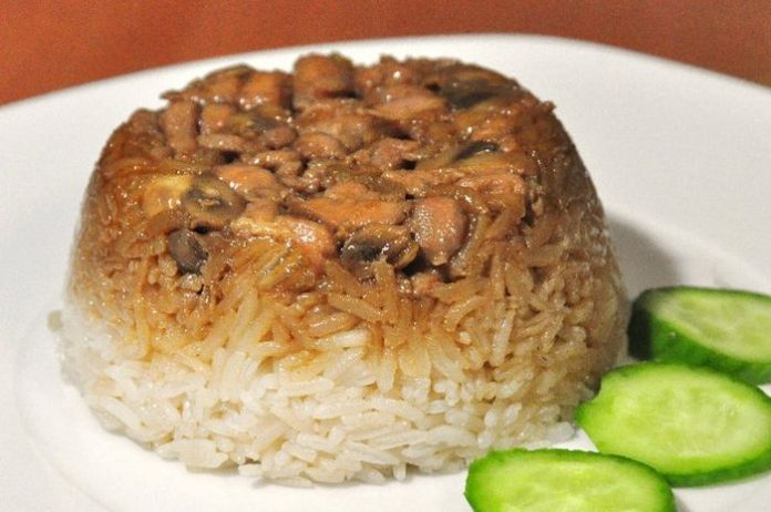 Nasi Tim Ayam Rice Cooker