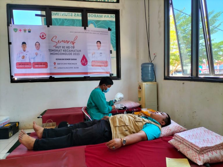 Peringati Hari Kemerdekaan, Camat Moncongloe Laksanakan Donor Darah 