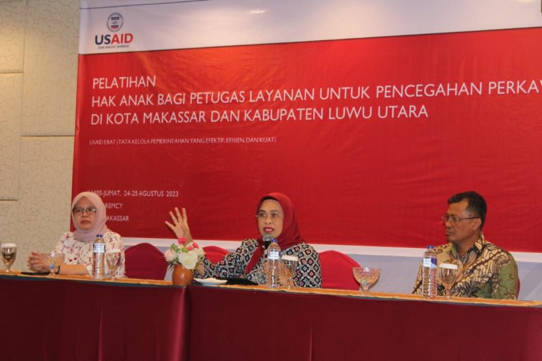 DPPPA Dalduk KB Sulsel – USAID ERAT Bersinergi Gelar Pelatihan Hak Anak 