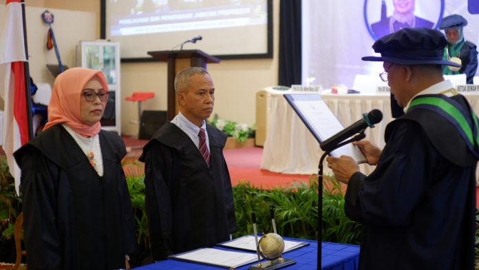 Unibos Kukuhkan 2 Profesor Bidang Ilmu Sosiologi dan Ilmu Hukum Acara Pidana