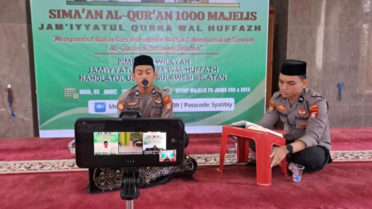 Polisi Hafidz Polres Bone Semarakkan Sima’an Hafalan Al-Quran