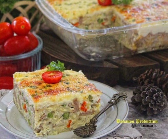 Resep Macaroni Schotel, Pakai Topping Mozarella