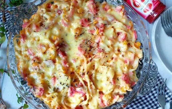 Resep Spaghetti Panggang Sosis Jagung, Menggugah Selera