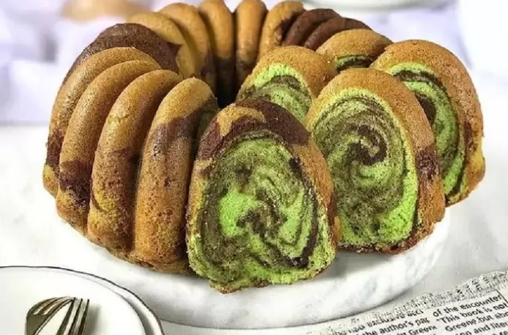 Resep Bolu Marmer Pandan, Empuk Lembut dan Harum