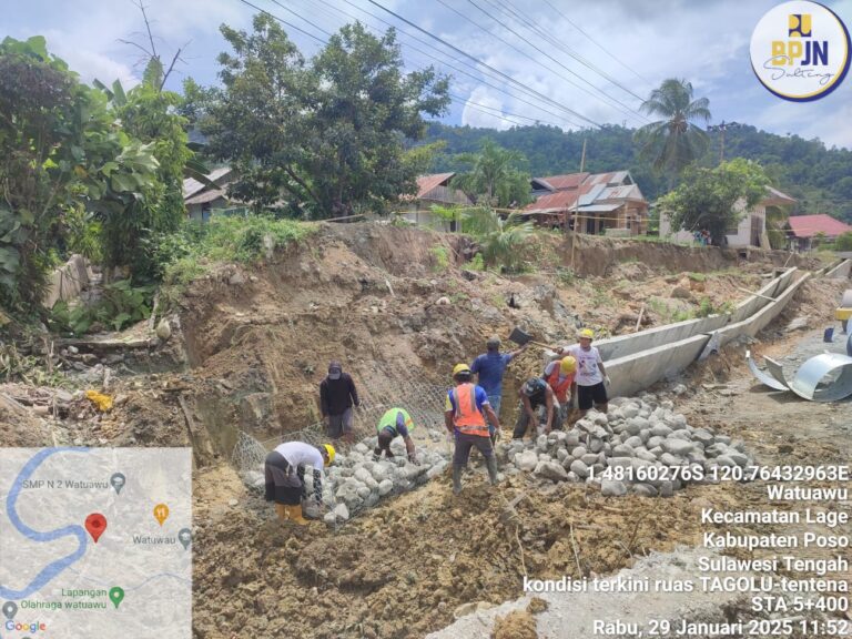 BPJN Sulteng Terus Perbaiki Jalan Pasca Longsor di Poso