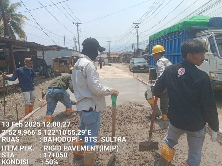 BPJN Sulteng Gandeng PT IMIP Perbaiki Jalan Bungku-Bahodopi dengan Dana CSR