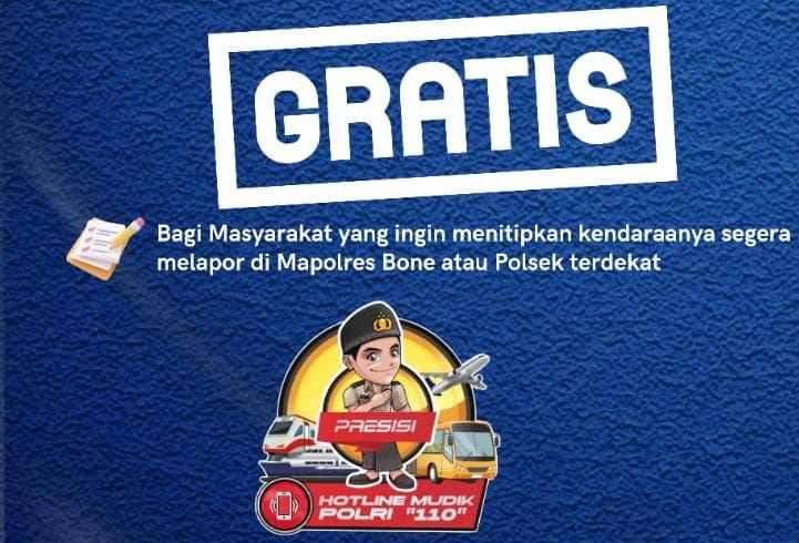 Wujudkan Mudik Aman Keluarga Nyaman, Polres Bone Buka Layanan Penitipan Barang dan Kendaraan