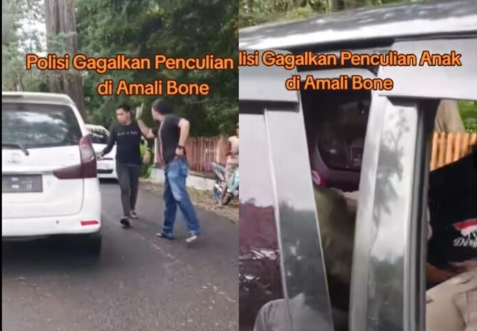 Tangkapan layar suasana ketika polisi menangkap terduga pelaku